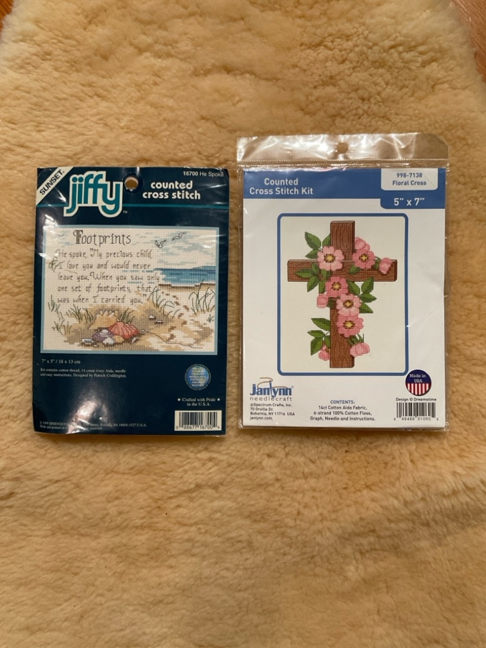 Set of 2 counted cross-stitch embroidery kits
